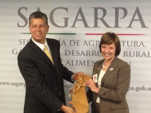 CDFA Secretary Karen Ross with Mr. Raúl Urteaga Trani, General Coordinator of International Affairs at SAGARPA