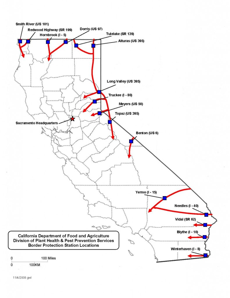 Map for Border Protection Station Locations