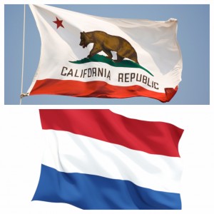 California State Flag and Netherlands Flag