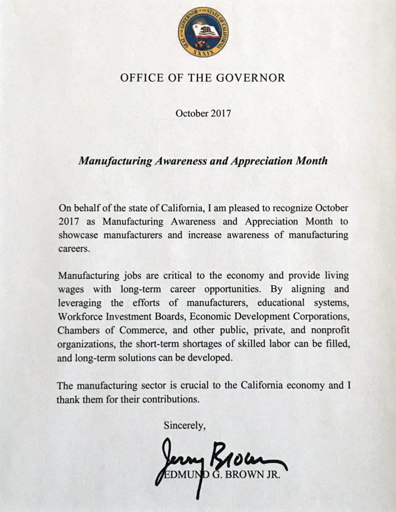 Letter from the Office of the Governor