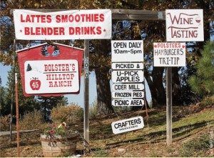 Signs advertising wine tastings