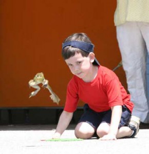 Child with a leaping frog