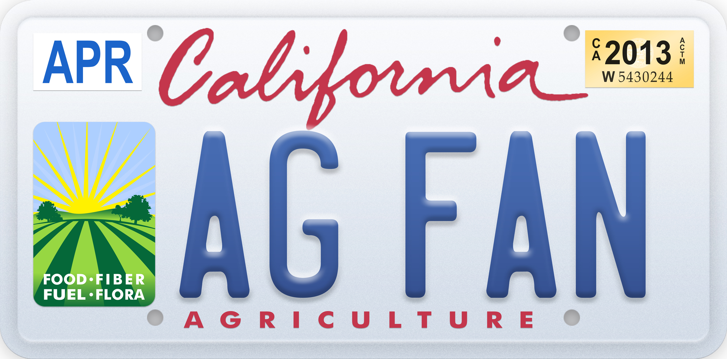 Agricultural license plate graphic