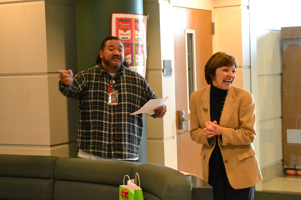 at the Plant Lab, Maaka Letuligasenoa, CDFA’s longtime singer-in-residence, belted out a beautiful and original holiday song. His performance was in no way meant to sway the judging of the canned goods creations