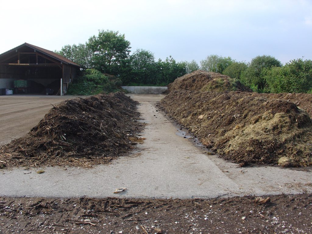 Two compost piles